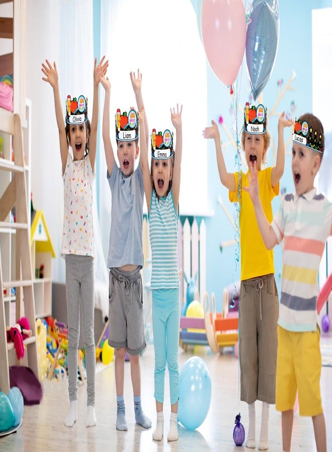 WhatSign 100th Day School Paper Crowns for Kids - 24 Pcs, Decorations, Birthday Party Hats for Classroom Supplies - Image 5